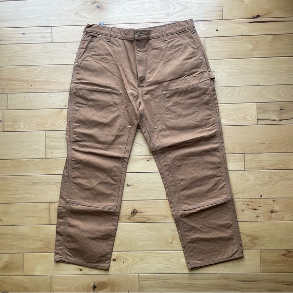 NWOT Carhartt Carpenter Pants B01 BRN Loose Original Fit Duck Double Knee 42x30 - Picture 2 of 12